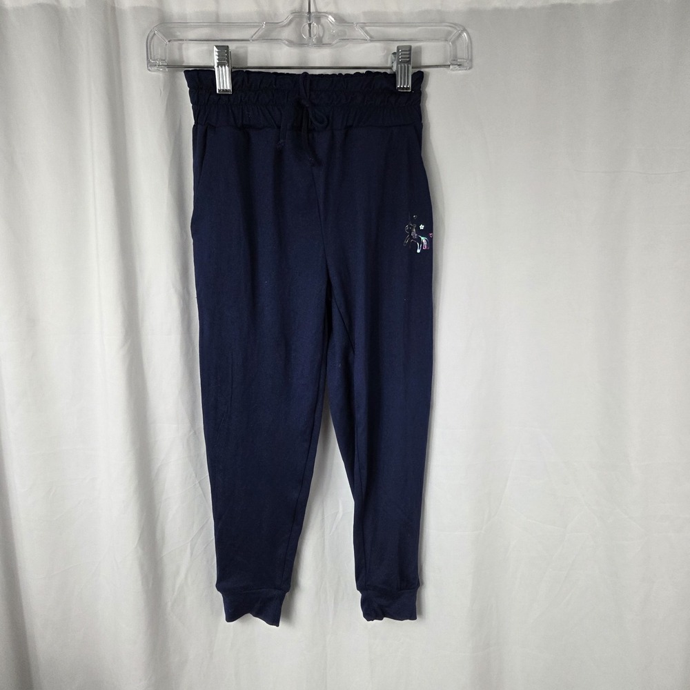 Emma & Elsa Girls Size Small  Unicorn Print Drawstring Joggers Blue